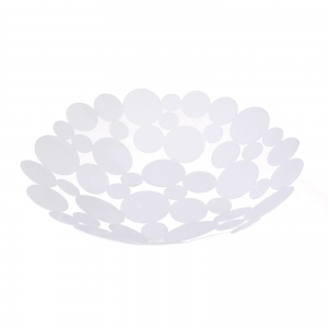 Decorative white fruit bowl