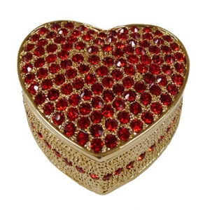 Heart trinket box with rhinestones