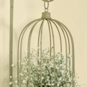 Hanging bird cage planter
