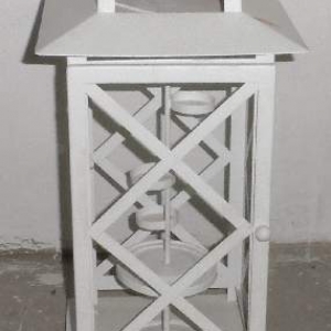 White lantern candle holder