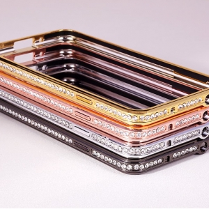 Metal frame bumper with rhinestones for Samsung series
